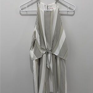 Elegant Striped Halter Blouse